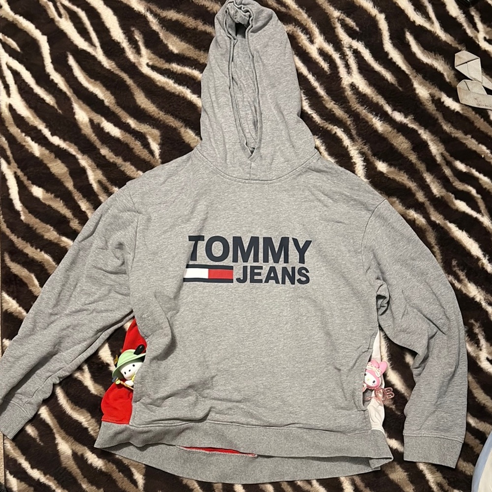Tommy Hilfiger Gray and Red Hoodie